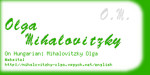 olga mihalovitzky business card